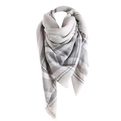 

Gobestart Women Winter Warm Color Stitching Long Wool Shawl Plaid Soft Neck Scarf