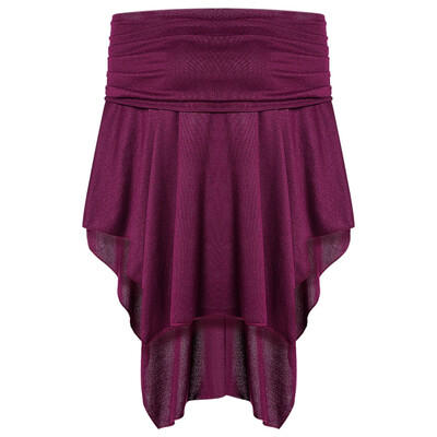 

Off The Shoulder Asymmetric Overlap Solid Color Knit Poncho Women Pullover Blouse