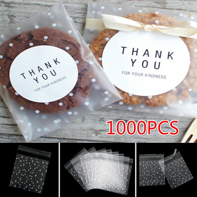 

1005001000Pcs Clear Self Adhesive Cookie Baking Gift DIY Bag Plastic Candy Package Bags