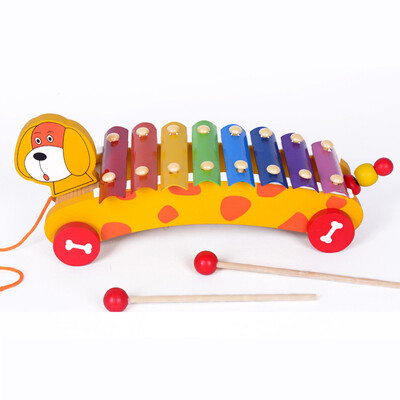 

Toddler Toys Dragging a percussion puppy Wooden Toy Early Educational For Kids
