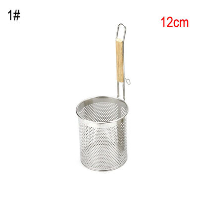

Home Kitchen Hook Handle Noodle Strainer Colander Holes Steaming Basket Utensil