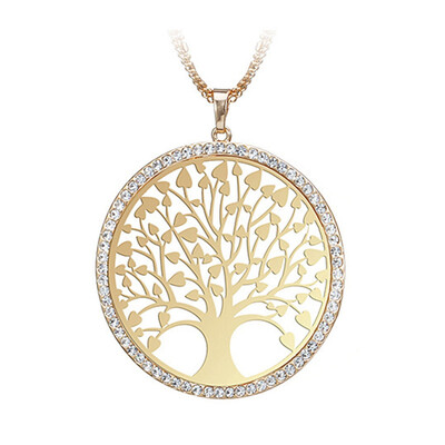 

Tree of Life Round Small Pendant Necklace Gold Silver Colors Jewelry