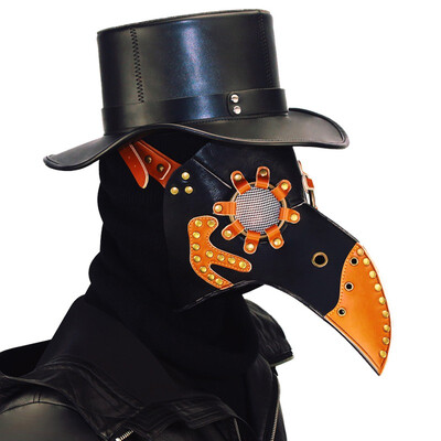 

2019 New Plague Doctor Mask Beak Doctor Mask Long Nose Cosplay Fancy Mask Leather Halloween Party beak Mask Movie Theme Props