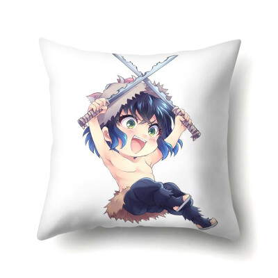 

Japanese Anime Demon Slayer Throw Pillowcase Kamado Tanjirou Kamado Nezuko Decorative Pillow Case