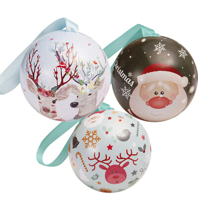 

Tailored Tinplate Round Ball Boxes Galaxy Reindeer Santa Tree Hanging Decorations Party