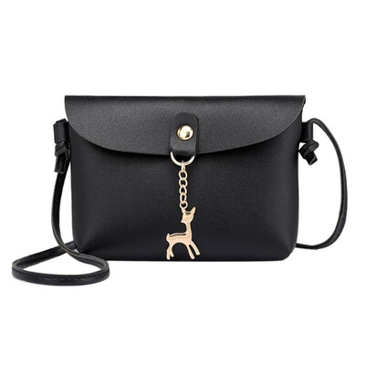 

Faux Leather Bag Women Little Deer Pendant Casual Shoulder Messenger Hand Purse