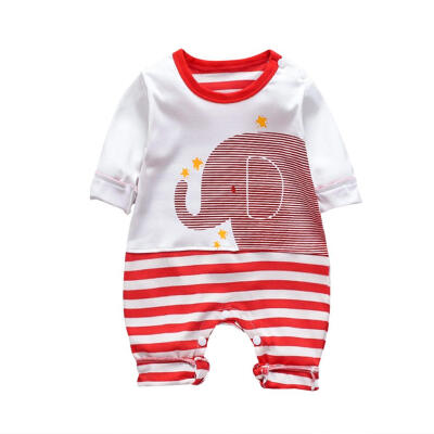 

Infant Animal Print Romper Summer Boys Girls Kids O-neck Stripe Jumpsuit