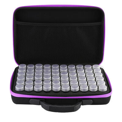 

60 Bottles Diamond Painting Charms Box Cross-Stitch Tool Storage Hand Bag