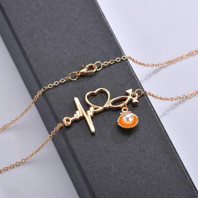 

Bohemian Gold Color White Starfish Conch Shell Pendant Necklace For Women Ocean Beach Choker Necklaces Summer Fashion Jewelry