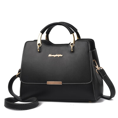 

Handbag Female Fashion Coloured Korean Version Large Capacity Slant Simple Chic Black Single Shoulder Bag Lady