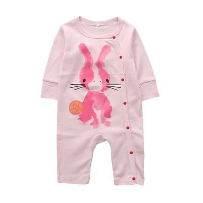 

Cartoon Pattern Print Long Sleeve Baby Boys Girls Rompers One-Piece Jumpsuits