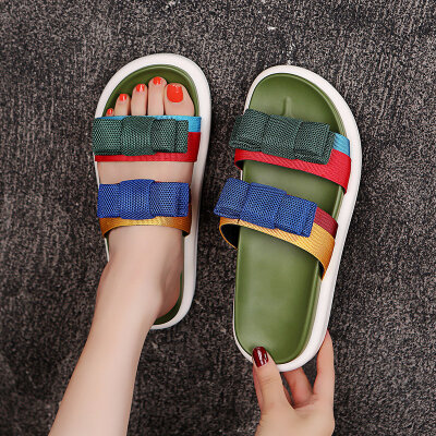 

Colorful butterfly slippers with thick soles fairy style fashion loose pastry soles sandals slippers loose pastry soles loo
