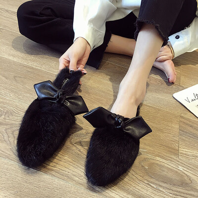 

Slippers women wear autumn Korean version of fashion butterflies&half slippers fairy wind hair shoes all kinds of Muller sho