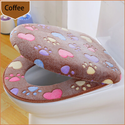 

Gobestart Coral Fleece 2 Piece Set Potty Toilet Cover Toilet Mat Comfortable Cushions BU