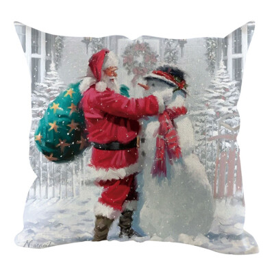 

Siaonvr Christmas Pillow Cover Pillowcases Decorative Sofa Cushion Cover Home Decoration