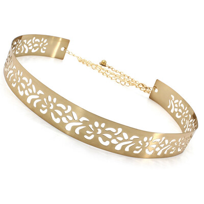 

New Womens Metal Waist Bandwidth European And American Coat Dress Accessories Waist Chain Womens Skirt Wild Gold Iron Girdle