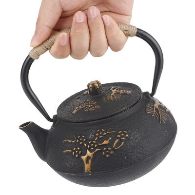 

Greensen Cast Iron Teapot Corrosion-Resistant Iron Pot Tea Kettle 09L Cast Iron Teapot Tea Kettle