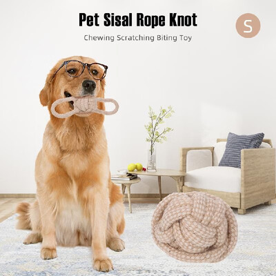 

Pet Sisal Rope Knot Chewing Scratching Biting Fetch Catch Play Interactive Toy for Dogs Cats Puppy Pets