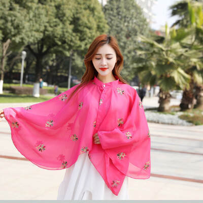 

Sun protection shirt girl 2019 summer new beach beach sun beach sun beach shawl bike print cape coat wholesale