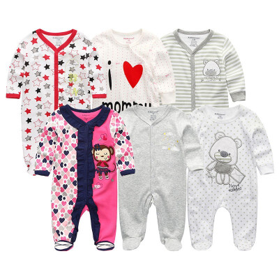 

6PCS Baby Girls Clothes Newborn Roupa de bebe 0-12M Rompers Baby Boys Clothes Babywear Bodysuits Outwear Clothing Sets