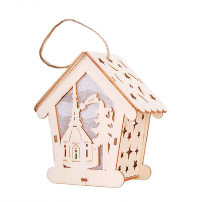 

Festival Led Light Wood House Christmas Tree Decorations For Home Hanging Ornaments Holiday Nice Xmas Gift Navidad Wedding