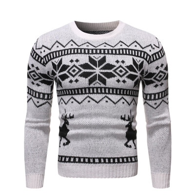 

Mens Novelty Christmas Sweater Retro Vintage Jumper Snowflake Knitted Xmas Tops