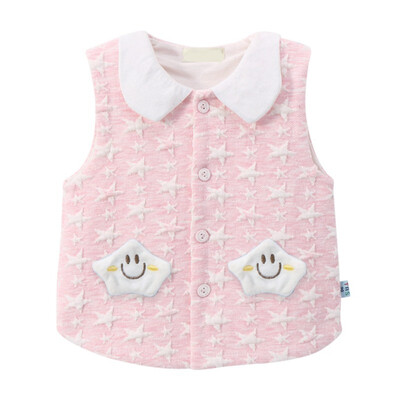 

Spring Autumn Children Kids Vest 6M-3Y Cotton Soft Comfortable Turndown Collar Thin Unisex Baby Vest Outerwear 6 Colors