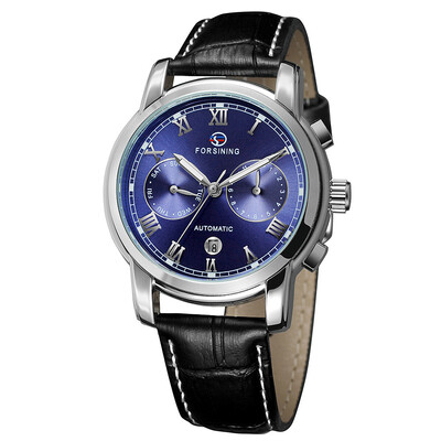 

FORSINING genuine leather waterproof week calendar mens automatic mechanical watch belt mens watch