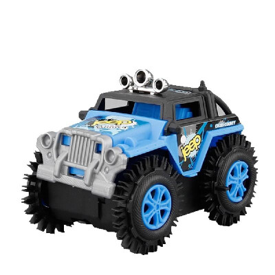 

Childrens Electric Stunt Flip Toy Car Cartoon Puzzle Dump Truck Off-road Rock Climber Climbing Vehicle Blue