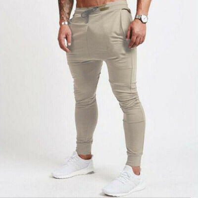 

Men Sport Pants Long Trousers Tracksuit Fitness Workout Joggers Gym Pants New