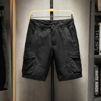 

Gobestart Mens Pocket Short Pants Casual Solid Color Straight Slim Fit Trousers Jeans