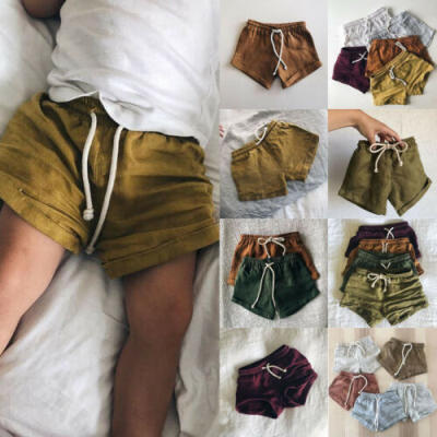 

US Toddler Baby Boy Girl Fashion Solid Clothes Bottom Harem Pants Short Trousers