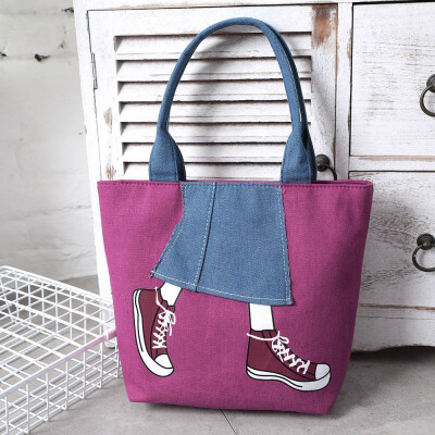 

Tailored Womens Purse Zipper Pachwork Cowboy Canvas Shoulder Bag Messenger Bag