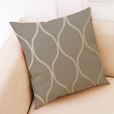 

Gobestart Line Pattern Pillowcase Linen Sofa Cushion Cover Home Decoration Pillowcase