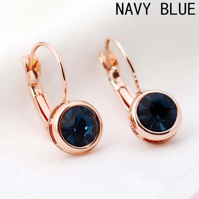 

Temperament Colored Crystal Cublic Zircon Stud Hoop Earrings