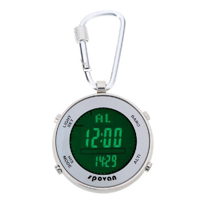 

Multifunctional Outdoor Sports Digital Fishing Barometer Pocket Watch with Carabiner Hook & Elastic Rope