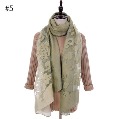 

Lace silk scarf cut flower embroidery large gradient color scarf hollowed out organza cotton scarf sunscreen shawl