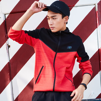

Hongxing Erke mens sports sweater cardigan fashion casual comfortable zipper sportswear top 51281314035 sunset red flower gray
