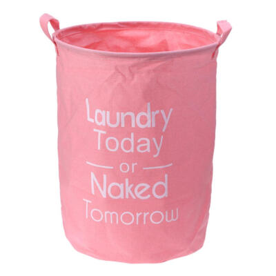 

Waterproof Light Color Linen Dirty Clothes Organizer Barrel Laundry Basket