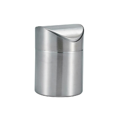 

Creative Mini Waste Trash Bin Stainless Steel Trash Can Garbage Bin Rubbish Container with Flip Lid for Office Desktop Living Room