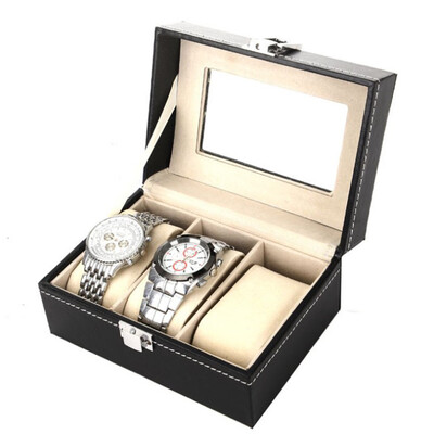

〖Follure〗3 Leather Watch Box Case For Unisex Wrist Display Jewelry Organizer Storage