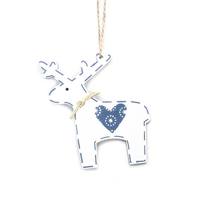 

1 Pc Christmas Tree Wood Painted Elk Pendant Christmas Party Decor Deer Pendants