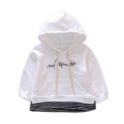 

Baby Girl Clothes Autumn Baby Girl Boy Outerwear Letters Striped Print Casual Hoodie Sweatshirt Kids Outfits Tops