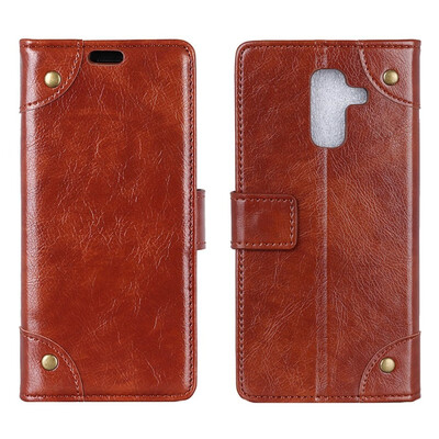 

MOONCASE Samsung Galaxy A6 2018 copper buckle nappa leather case - brown