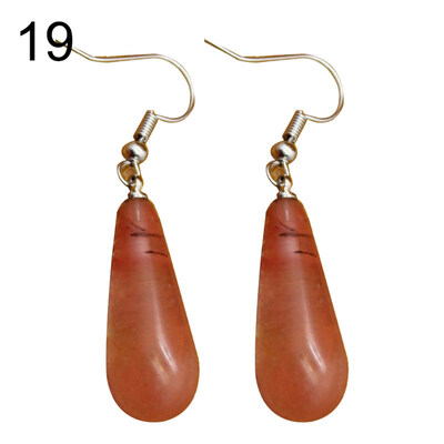 

Vintage Water Drop Shape Stone Dangle Women Hook Earrings Party Jewelry Gift