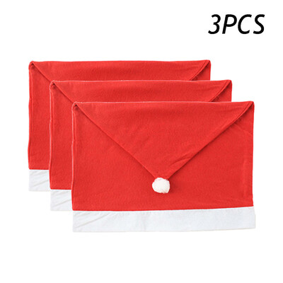 

Tailored 3PCS Santa Hat Chair Covers Christmas Decor Dinner Chair Xmas Cap Sets