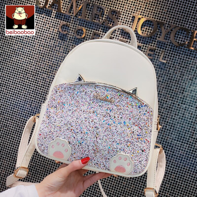 

Cute shoulder bag female 2019 new Korean personality cat ear girl fashion sequins Joker academic style