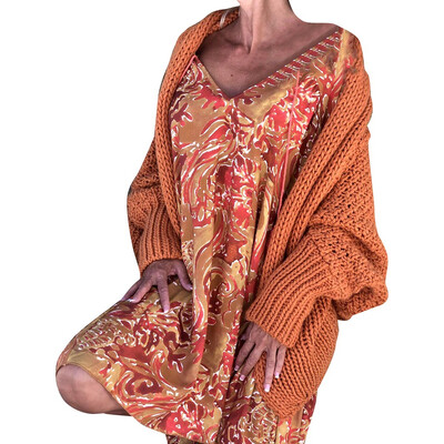 

Toponeto Women Fashion Casual Solid Long Sleeve Knit Sweater Loose Cardigans Coat