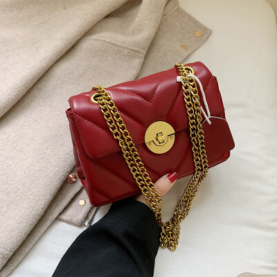 

Fallwinter on the new small bag women 2019 new Korean texture chain messenger bag simple temperament single shoulder small square