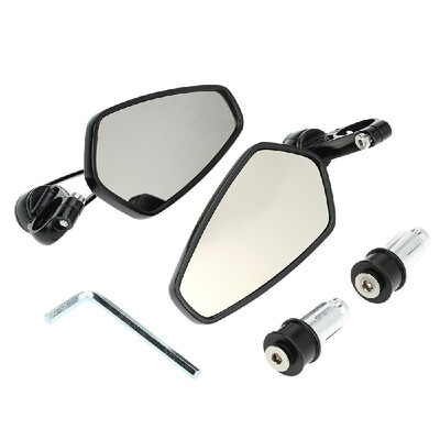 

Pair of Motorcycle Universal 78" Handle Bar End Rearview Mirror CNC Aluminum 360° Rotation Bracket Side View Mirrors